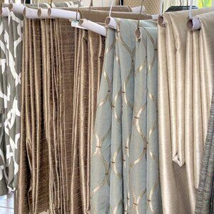 (Set of x Two) FAAB - Custom Cotton/Polyester 27” x 96” Beige-Blonde Drapes
